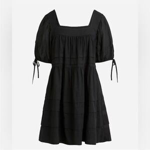 J. Crew Plus Size Black Calliste Cotton Voile Mini Dress SZ 3XL Cottagecore